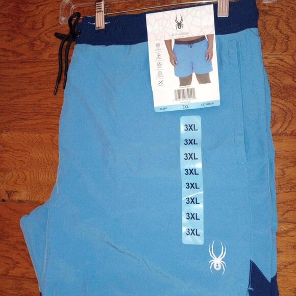 Spyder Men's Size 3XL (XXXL) BLue Comfort Liner Shorts Swim Shorts Trunks NWT - Picture 2 of 4